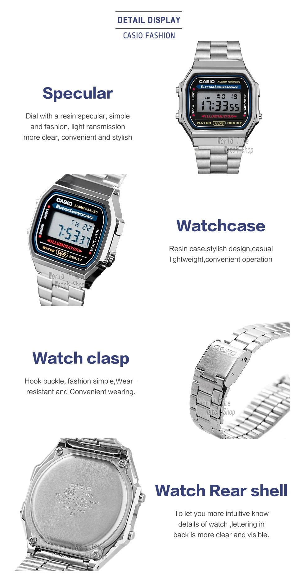 Casio montre argent montre hommes ensemble marque de luxe LED numérique étanche Quartz hommes montre Sport militaire montre-bracelet relogio masculi