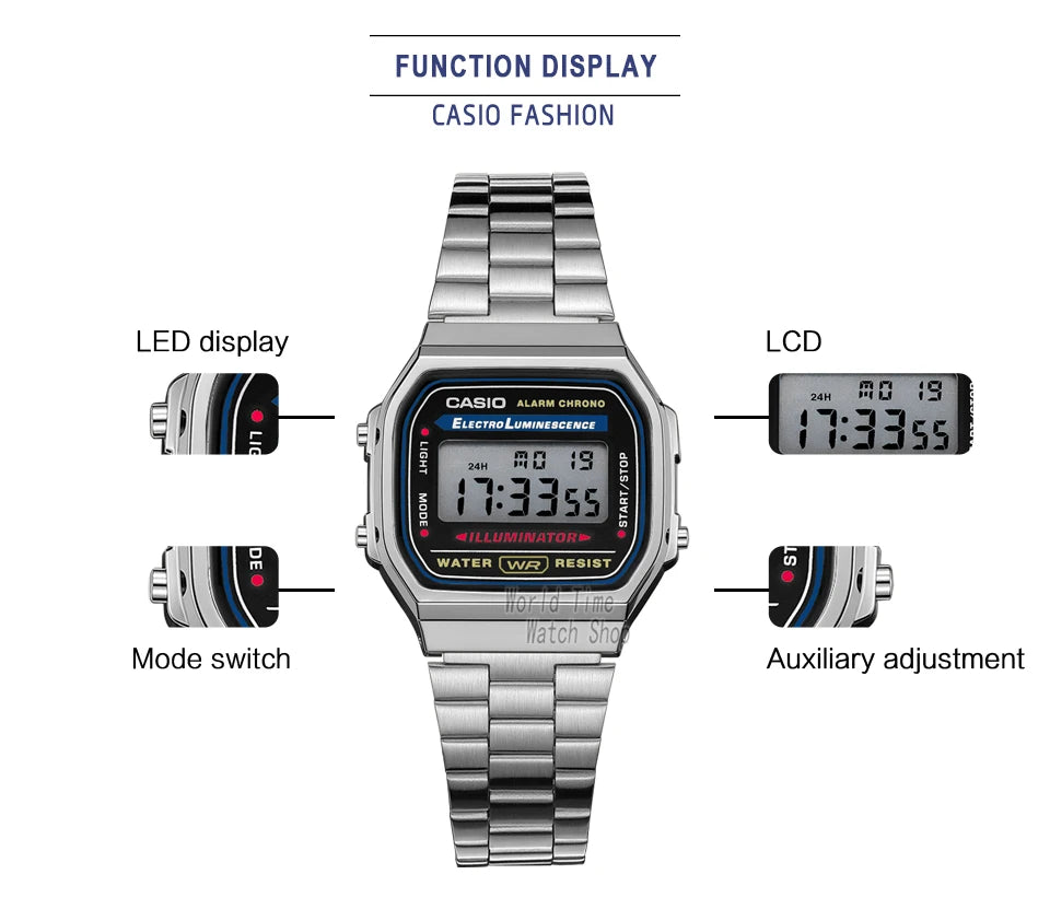 Casio montre argent montre hommes ensemble marque de luxe LED numérique étanche Quartz hommes montre Sport militaire montre-bracelet relogio masculi
