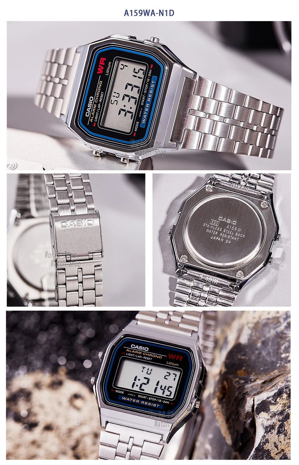 Casio montre argent montre hommes ensemble marque de luxe LED numérique étanche Quartz hommes montre Sport militaire montre-bracelet relogio masculi