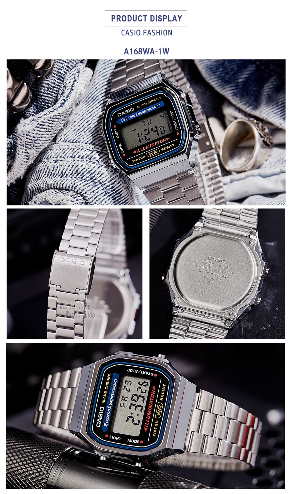Casio montre argent montre hommes ensemble marque de luxe LED numérique étanche Quartz hommes montre Sport militaire montre-bracelet relogio masculi