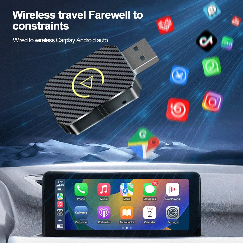 Nouveau Dongle intelligent Carplay et Android Auto 2 en 1, WIFI 5G, connexion rapide, adaptateur sans fil pour Audi VW Hyundai Jeep Benz